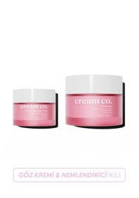 Resim Cream Co. Peptide Glow Eye Göz Kremi 15 ML + Su Bazlı Nemlendirici ve Aydınlatıcı Yüz Kremi 50 ML 