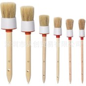 Resim Ranyeek 6 Adet Ahşap Saplı Otomobil Detay Fırçası - Dayanıklı, Kompakt, Lastik Ve Araç Temizliği İçin Kolay Kullanım 