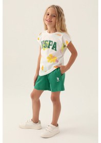 Resim U.S. Polo Assn. U.s. Polo Assn Kız Çocuk Krem Şort Takım Us1843-c-v2 KREM 
