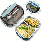 Resim 304 Paslanmaz Çelik Öğrenci Öğle Yemeği Kutusu Isıtılan Su İzoleli Seyahat ve Takeout Gıda Konteyneri - Bölümlü Bölge, Ofis Çalışanları, Öğrenciler İçin Gerekli Öğle Yemeği Kutusu, Piknik Meyve ve Gıda Saklama Aracı 