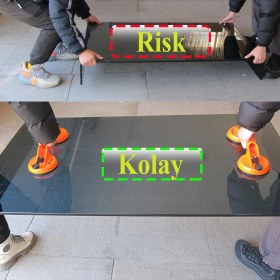 Resim Vantuz Cam Vantuzu Vakumlu Cam Fayans Ahşap Tutucu Taşıma Araba Kaporta Göcük Çektirme 2'li Plastik 