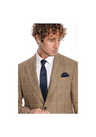 Resim Wessi Balıksırtı Desen Slim Fit Yün Taba Erkek Ceket Taba 