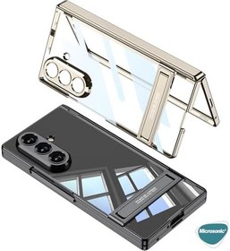 Resim Microsonic Samsung Galaxy Z Fold 7 için Kılıf Clarity Stand Gold [Galaxy Z Fold 7 ile Uyumlu Kılıf - Gold] 