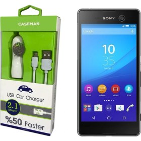 Resim Case Man Sony Xperia M5 Araç Şarj Cihazı Adaptör + Data Kablosu Hızlı Şarj Özellikli 