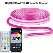 Resim Akıllı LED RGB Neon Işık Şeridi, 1-3 Metre, USB Güçlü, Müzik Senkronizasyonu, 16 Milyon Renk, 200 Mod, APP Kontrolü, Esnek DIY Tasarımı, E-Spor Atmosferi ve Parti Dekorasyonları için Mükemmel, Uzaktan Kumanda ile Pilsiz 