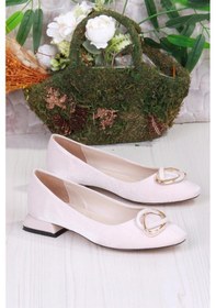 Resim Fort 2343304 Merry Saten Toka Detaylı Alçak Topuk Kadın Ayakkabı Ten 