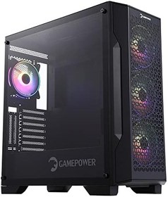 Resim GamePower Savagis 550W 80+ Bronze ATX 4 ARGB Fan Temperli Cam Gaming Kasa Siyah 