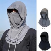 Resim Erkek ve Kadın Yüz Maskesi, Entegre Boyun Koruma, Tam Yüz Kalkanı, Başlık, Buzlu Atkı 