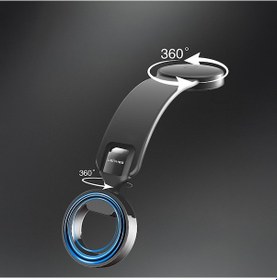 Resim Lenyes Cr185 Magnetik Magsafe Uyumlu Bükülebilen Eğimi Ve Düz Zemin Araç Telefon Tutucu Siyah 