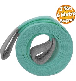 Resim Badem10 Yük Kaldırma Taşıma Indirme Halat Sapan Polyester Spanzet 2 Ton 6 Metre Turkuaz Sağlam 