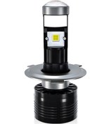 Resim Geeksen Motosiklet Işığı Sağ Sürüş Led Lensli 4 Csp Çip 70w 16000lm 6000k Ip68 Su Geçirmez H6 H4 Hs1 Uçak Alüminyum Siyah 