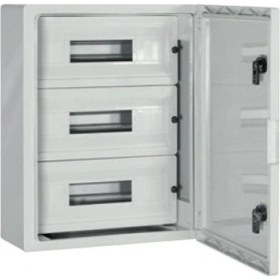 Resim Çetinkaya 40X50X17,5 (3X17 Otomatlı) Opak Kapaklı Otomat Panosu Abs Perdeli Çp 5104 