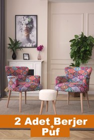 Resim LOVİSSE HOME 3lü Berjer Set Tekli Koltuk Balkon, Ofis, Bekleme, Güzellik Merkezi, Çay Seti 