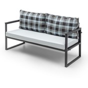 Resim Gaga Mobilya Bahçe Mobilyası, Cafe, Balkon, Kanepe, Koltuk (148cm) Ekoseli 