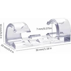 Resim Freedom Books Kablo Düzenleyici Sabitleyici Yapışkanlı Organizer Klips Seti, Şeffaf Plastik Kablo Tutucu, Duvar ve Masa Montajı (40) 