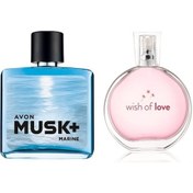 Resim Avon Wish Of Love Kadın Parfüm EDT 50 ML + Musk Marine Erkek Parfüm EDT 75 ML 