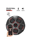 Resim Ritimli Kum Torbası Boks Makinesi -akıllı Boks Egzersiz Aleti - Müzikli Boks Hedefi Siyah 