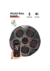 Resim Ritimli Kum Torbası Boks Makinesi -akıllı Boks Egzersiz Aleti - Müzikli Boks Hedefi Siyah 