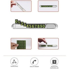 Resim Araç İçi Telefon Numarası Fosforlu Numaratör Oto Cam Kartı 