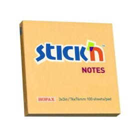 Resim Stickn 76x76mm Yapışkanlı Not Kağıdı Pastel Turuncu 100 Yaprak 12 Paket 21391 