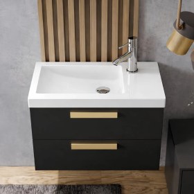 Resim Turavit Ida Dikdörtgen Etajer Uyumlu Beyaz Lavabo 28X45 cm ID0703 