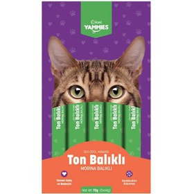 Resim Kiwi Yammies Morina ve Ton Balıklı Sıvı Kedi Ödül Maması 5'li 