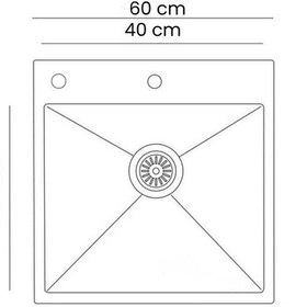 Resim Gl General Sagax 50x60 Inox Petek Dokulu Çift Delikli Mutfak Eviyesi 304 Paslanmaz Çelik 1mm Inox 