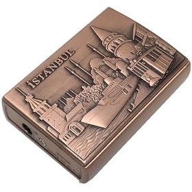 Resim İstanbul Kabartma Temalı Bakır Metal Çakmak İsme ve Kişiye Özel 