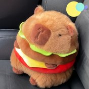 Resim Hamburger Capybara Peluş Köpek Oyuncağı - Yeşil Salata ve Kırmızı Domates Tasarımı ile Yumuşak Çiğneme Dirençli Dolu Hayvan, Tüm Irklar ve Boyutlar, Seyahat Dostu Evcil Hayvan Oyuncağı, Köpek Oyuncakları, Kapalı / Açık Oyun, Oyun Sever Tasarım, Dayanıklı Dolu Hayvan 