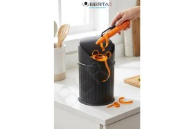 Resim Berta Hijyen Vintage Krem Sallanır Kapaklı Banyo ve Mutfak Çöp Kovası - Dekoratif Pratik Tasarım Çöp Kutusu 