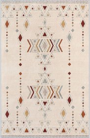 Resim Rovigo Dijital Baskı Yıkanabilir Kaymaz Taban Salon Halısı RVG1016, Bej, 180 x 250 