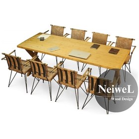 Resim Neiwel Eva Doğal Ahşap Toplantı Masası x 120 x 300 Açık Ceviz 