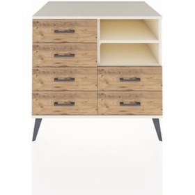 Resim Kronos Şifonyer 2 Raflı 6 Çekmeceli 88x59x80 Aytaşı-aytaşı/çam Aytaşı/çam 
