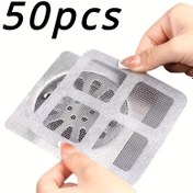 Resim 50 adet Saç Tutucu Dren Sticker: Saç Giderme, Duş Dren Tıkanması Önleyici, Kullanımı Kolay, Güç Gerektirmez 
