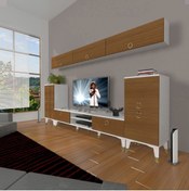 Resim Decoraktiv Eko 9 Mdf Dvd Gold Tv Ünitesi Tv Sehpası - Beyaz - Ceviz 