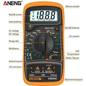Resim Aneng An8205c Dijital Multimetre Sarı 