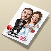 Resim Evlilik Mahkumu Karikatürlü Tebrik Kartı 