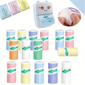 Resim 7 adet/12 adet/14 adet Renkli Kendinden Yapışkan Etiketler, 57x25mm - Sevimli Kedi Tasarımı, Parlak Bitiş, Ofis Etiketleri, Fotoğraf Notları ve Mini Yazıcı Kullanımı için İdeal, Ofis Malzemeleri | Sevimli Kedi Etiketleri | Parlak Bitiş 
