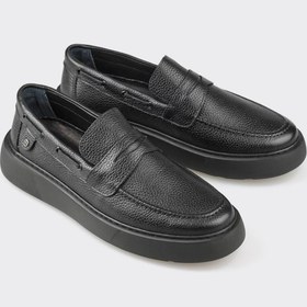 Resim Elle Shoes Siyah Deri Erkek Günlük Loafer 