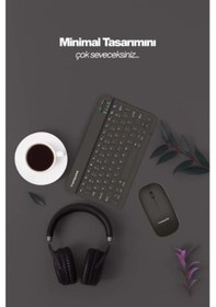 Resim Siyah Kablosuz Klavye Ve Mouse Seti Renkli 