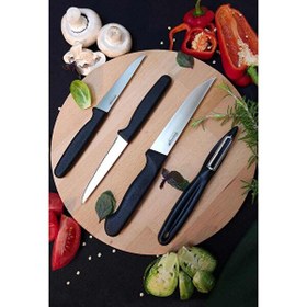 Resim Stevig Cut 4 Fresh 4 Parça Siyah Sebze Soyacak ve Bıçak Seti ST-401 