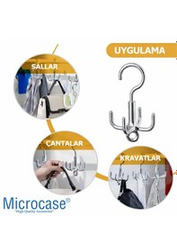 Resim Microcase Çok Amaçlı Döner Başlıklı Metal Elbise Kravat Eşarp Askılığı 3 Adet Al5448 Gümüş 