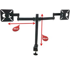 Resim electroon 23\ Çiftli TV-Monitör Masa Askı Aparatı Hareketli 