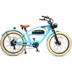 Resim Bisan Rider Elektrikli Bisiklet 46 Cm Disk Fren 26 Jant 7 Vites Gökyüzü Mavisi Turuncu Çok Renkli 