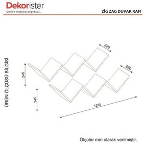 Resim Dekorister Zig Zag Kitaplık Beyaz 