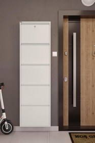 Resim Ceha Kilitli 5'li Metal Ayakkabılık - Beyaz 