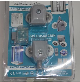 Resim Çift Tekerli Ve Rulmanlı Gri Duşakabin Tekerleği Seti Paslanmaz 2 