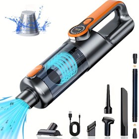Resim Taşınabilir Kablosuz El Süpürgesi, Güçlü Emiş, USB Şarj Edilebilir, Tek Tıkla Toz Dökme, Çoklu Aksesuarlar Dahil, Arabalar, Evler ve Ofisler İçin Uygun, Ev Temizliği, Ofis Temizliği, Şık Tasarım, Dayanıklı Yapı, Güçlü Emiş, Araba Sahipleri, Ev Temizliği, Kompakt Tasarım, Hafif Temizleyici, Araba Sahipleri 