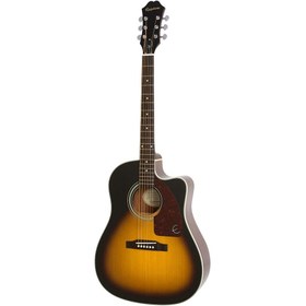 Resim Epiphone J-15EC Deluxe Elektro Akustik Gitar (Vintage Sunburst) 