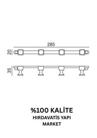 Resim Çelik Banyo Paslanmaz Pirinç Mercan 4 Lü Askılık Gri 